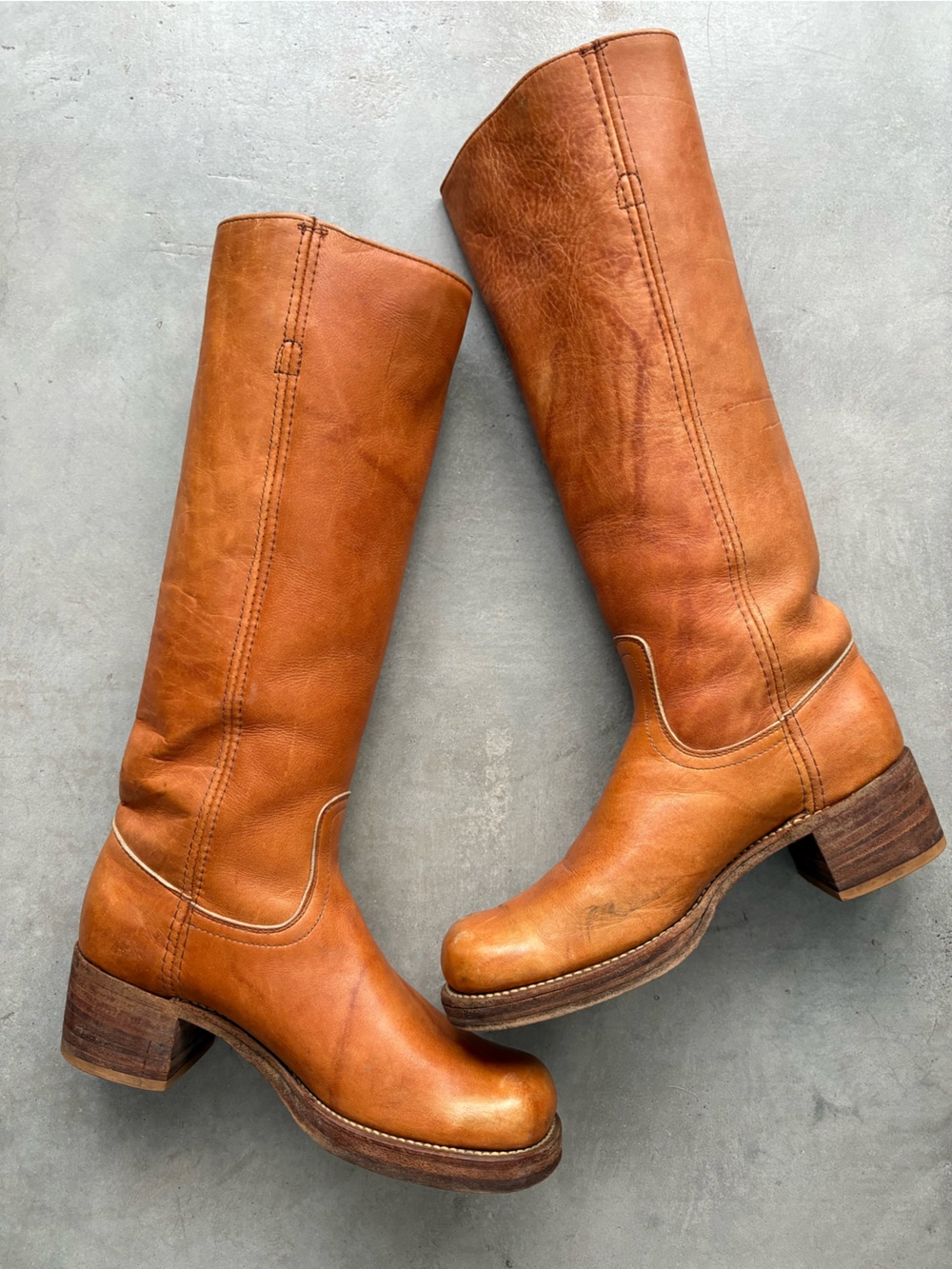 FRYE πΊπΈVTG 1960-1970βs Campus Tall Boots Black Label - Picture 14 of 16